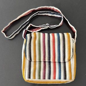 Small crossbody cloth bag with Velcro and zipper closures